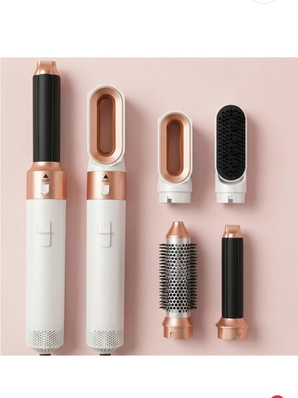 2-in-1 White & Gold Hot Aibrush with 5 Attachments